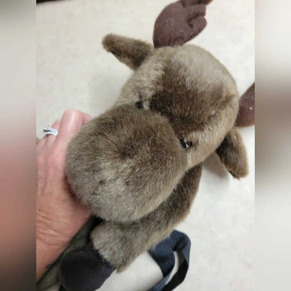Vintage plush Childs moose backpack